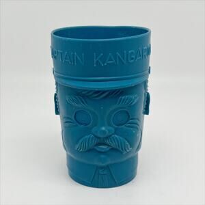 Vintage 1960s Blue Captain Kangaroo Collectible Plastic Drinking Cup